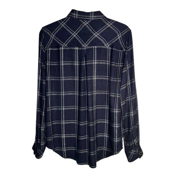 Rails Hunter Navy Snow Metallic Plaid Button Down Shirt Women’s Small - Picture 3 of 9